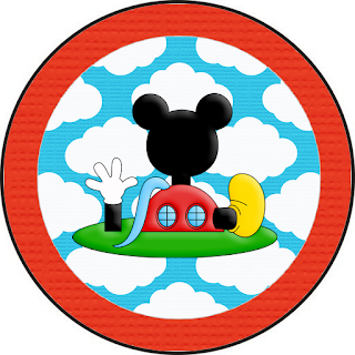 Cumpleaños de Mickey Club House: Toppers para Cupcakes o Etiquetas Circulares para Imprimir Gratis.