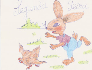 desenhos coloridos da semaninha do coelho trabalhador