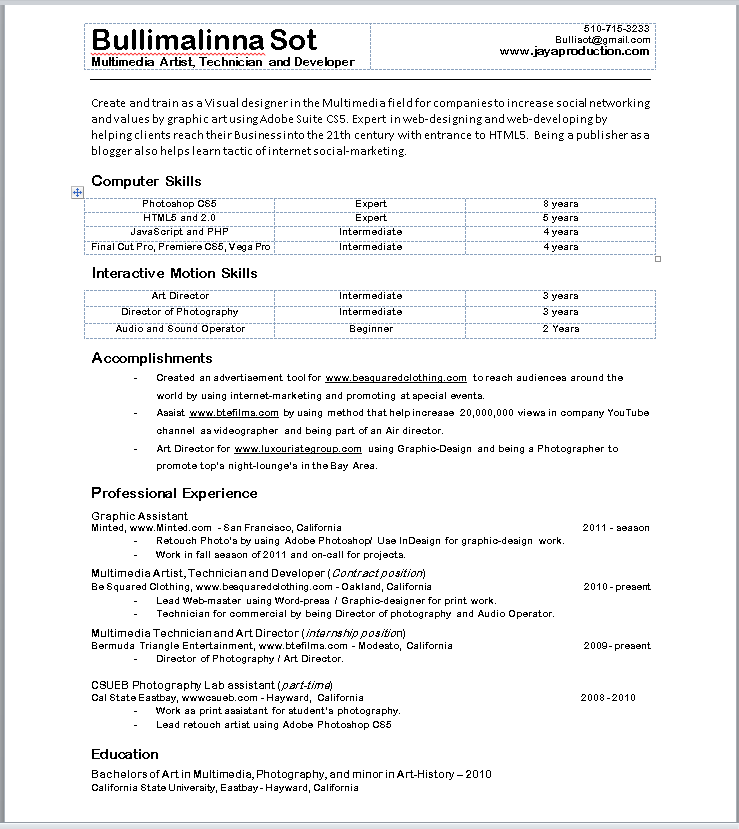 Resume don39ts 2010