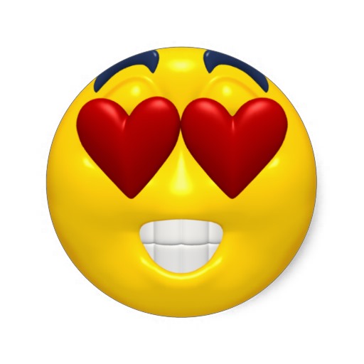 8 Beautiful Smileys with Heart in Eyes Smiley Symbol