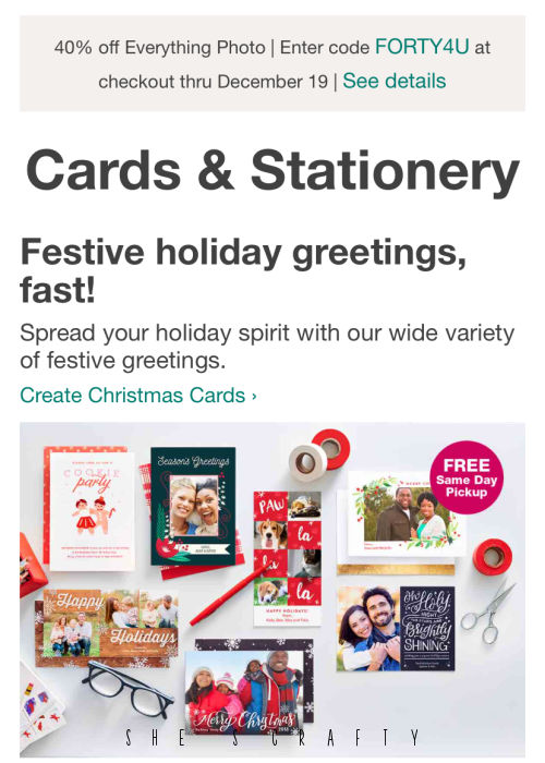 She's Crafty Last minute Photo Christmas Cards