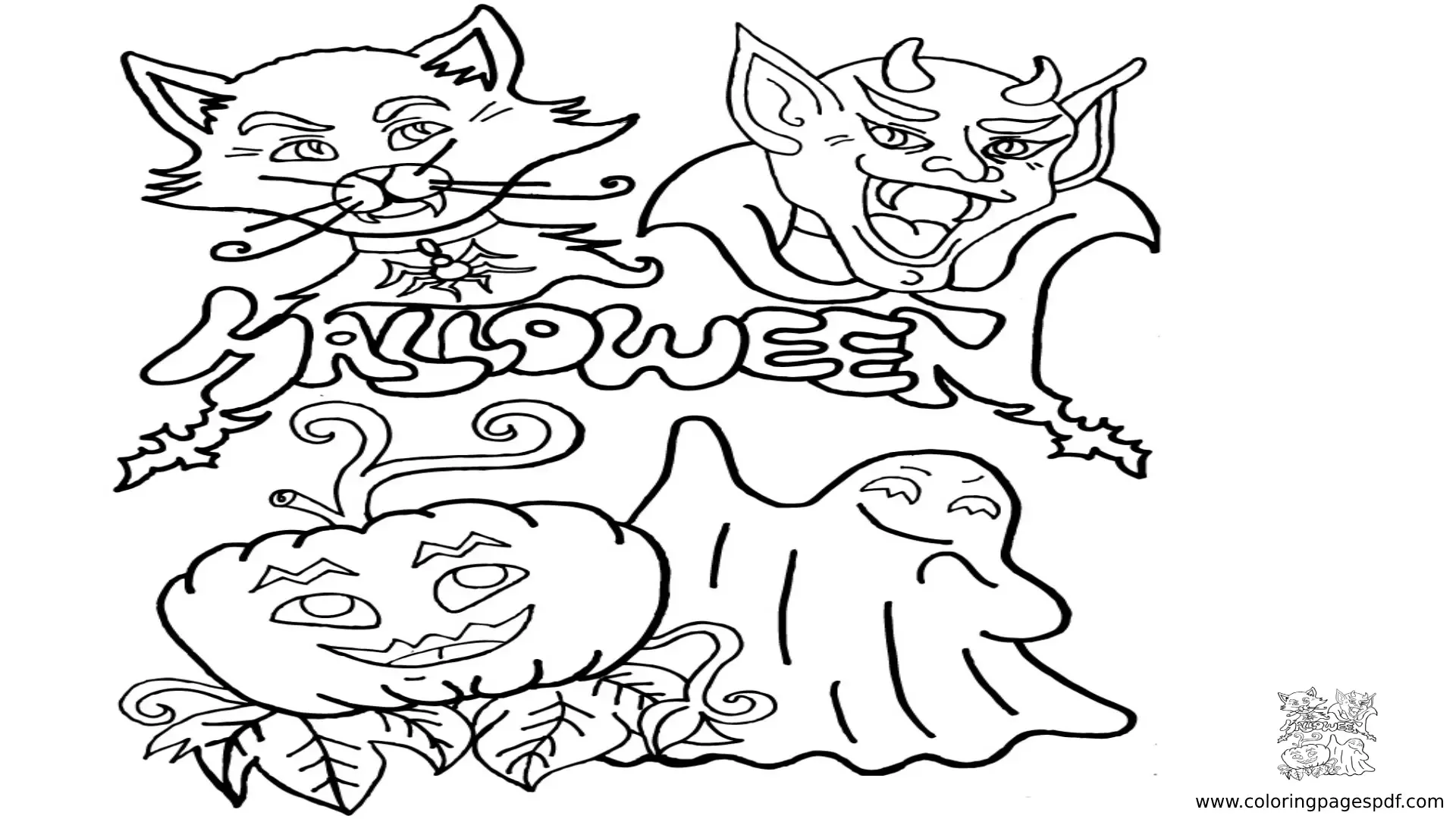 Coloring Page Of Halloween Monsters