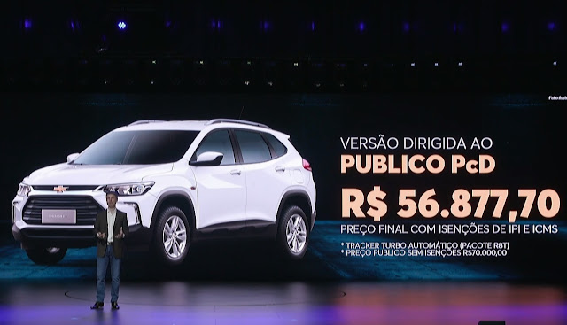 Novo Tracker PCD 2021: preço R$ 56.877,70 com isenções