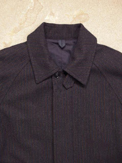 ts(s) Fly Front Raglan Sleeved Coat-Stitched Stripe Wool Cloth