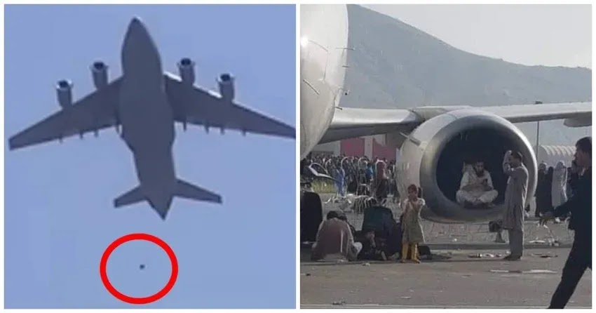 Varios afganos cayeron de un avión que despegaba en Kabul