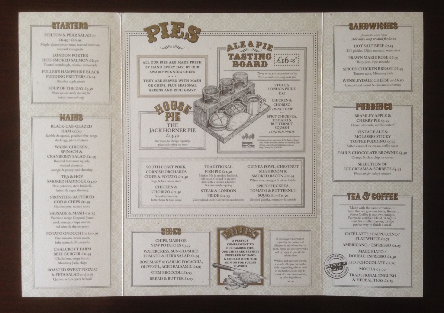 Justin S Amazing World At Fenner Paper Fuller S Menu