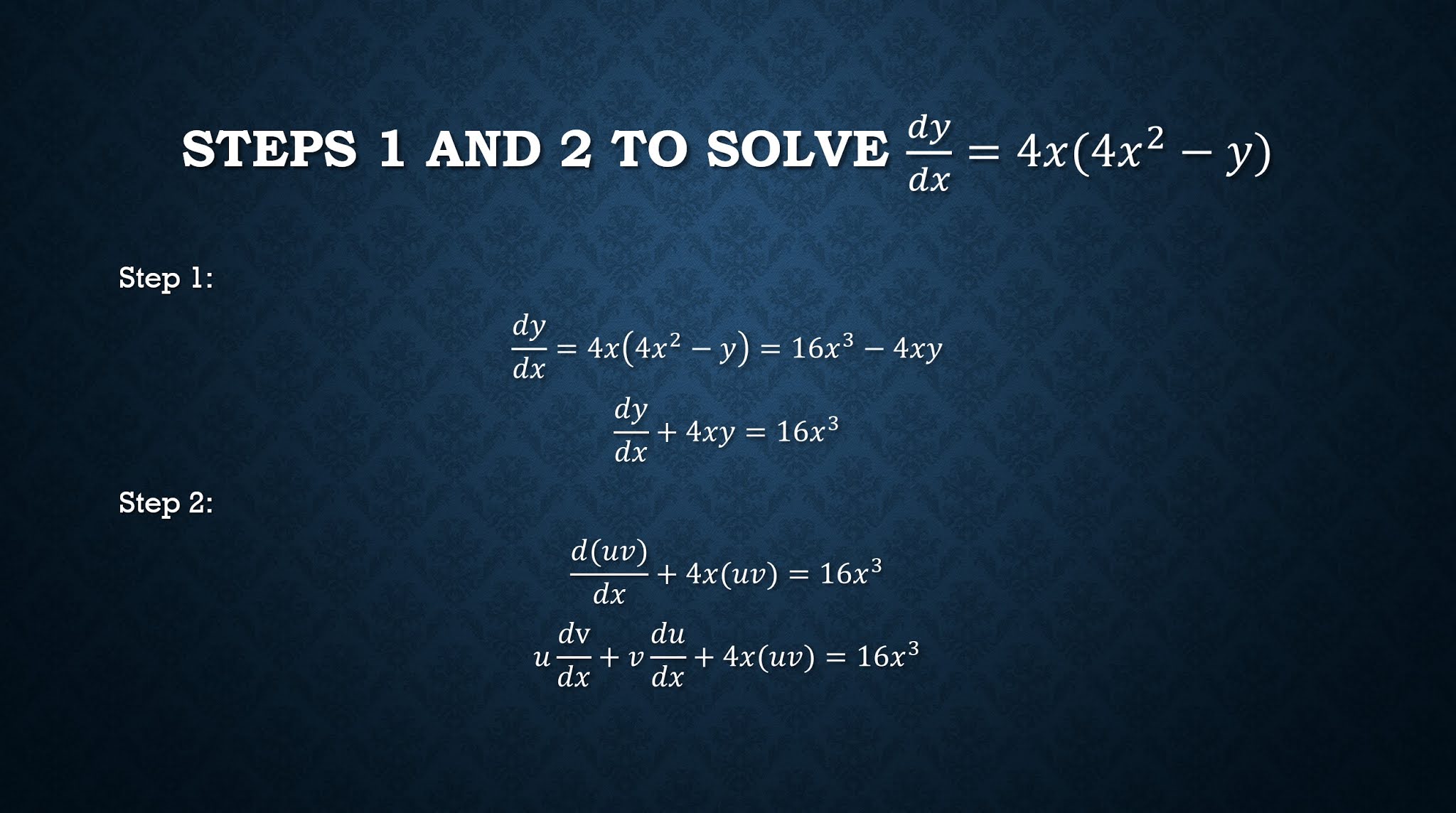 Differential Equations Rising complexity