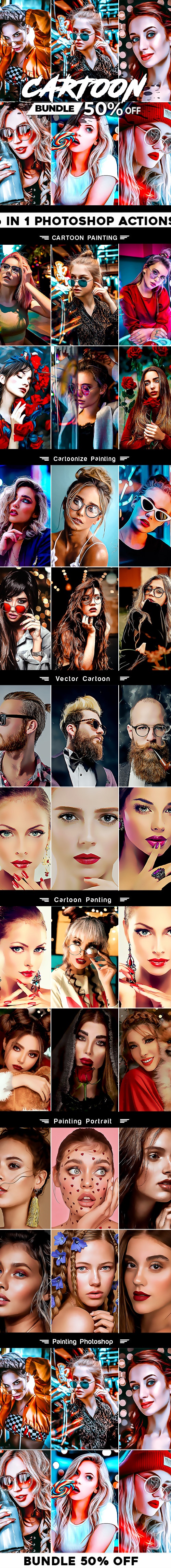 GraphicRiver - Bundle Cartoon Painting Photoshop Actions 32048265 2 Cartoon