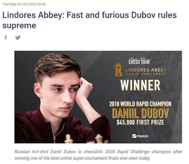Fast and furious: Russia's Daniil Dubov reigns supreme; pockets $45,000 top  prize