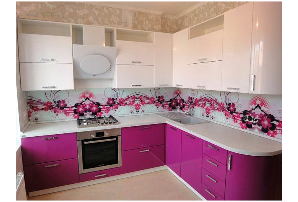 Gloss Purple Kitchen Cabinets