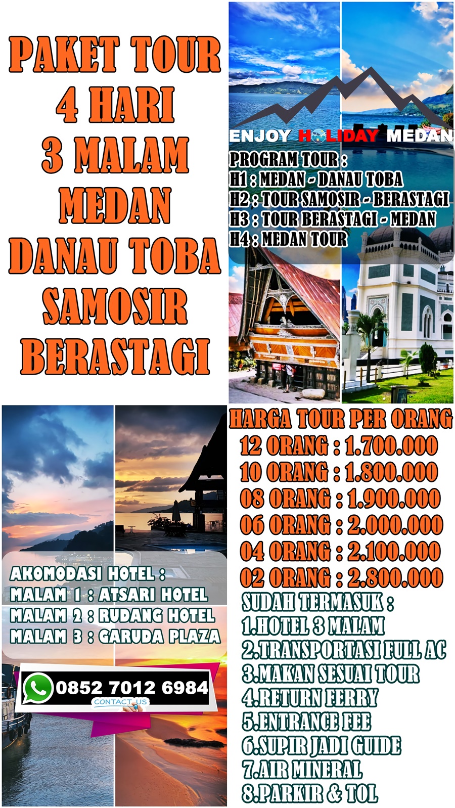 4D3N Medan Lake Toba Tour Package