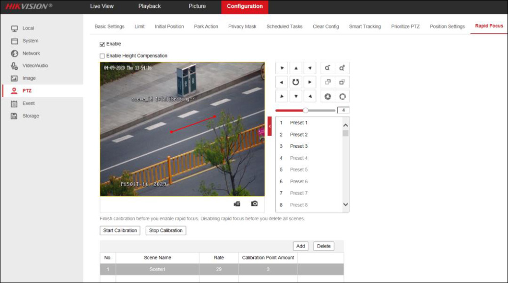 Hikvision PTZ function explained