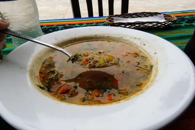 Food in Peru: Quinoa soup is a popular dish in Ollantaytambo