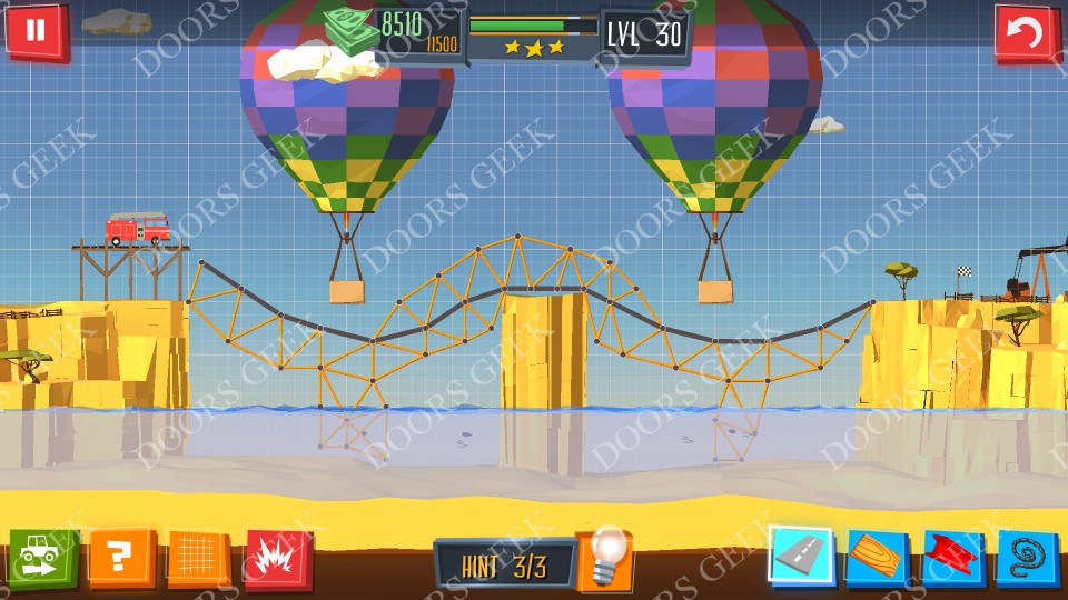 Build a Bridge! Level 30 Solutions Doors Geek