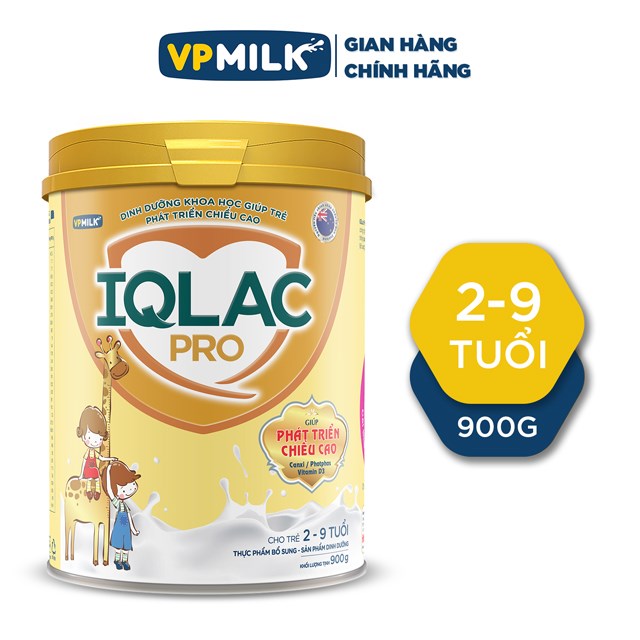 SPDD Iqlac Pro VP Milk (Phát Triển Chiều Cao) - 900g  Dành cho trẻ từ 2 đến 9 tuổi