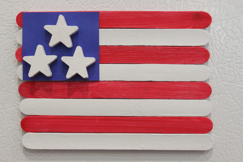 Keeping up with the Kiddos Popsicle Stick Flag