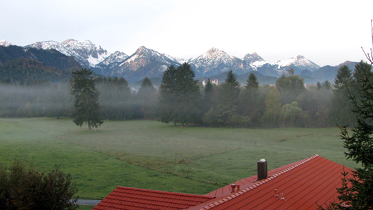 ５,朝の山並み,morning, the Alps , Füssen 