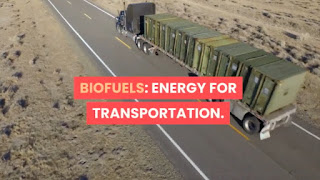 Benefits of biofuel - road transport is shown.