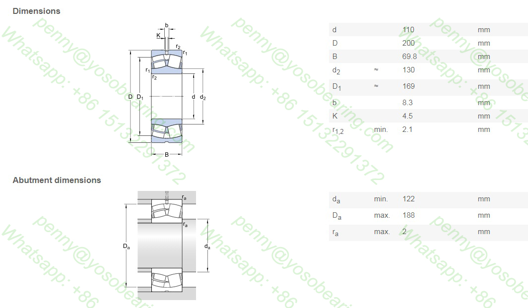 CNC Machinery Parts Equipment Spherical Roller Bearings SKF 23222 CC