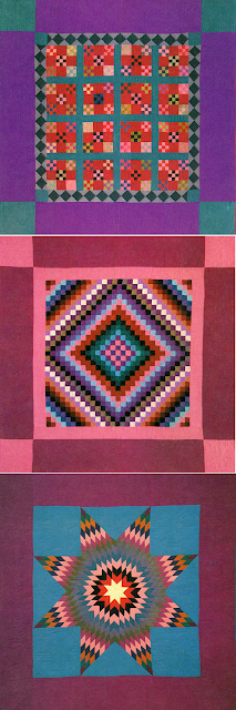 Three Early American quilt designs