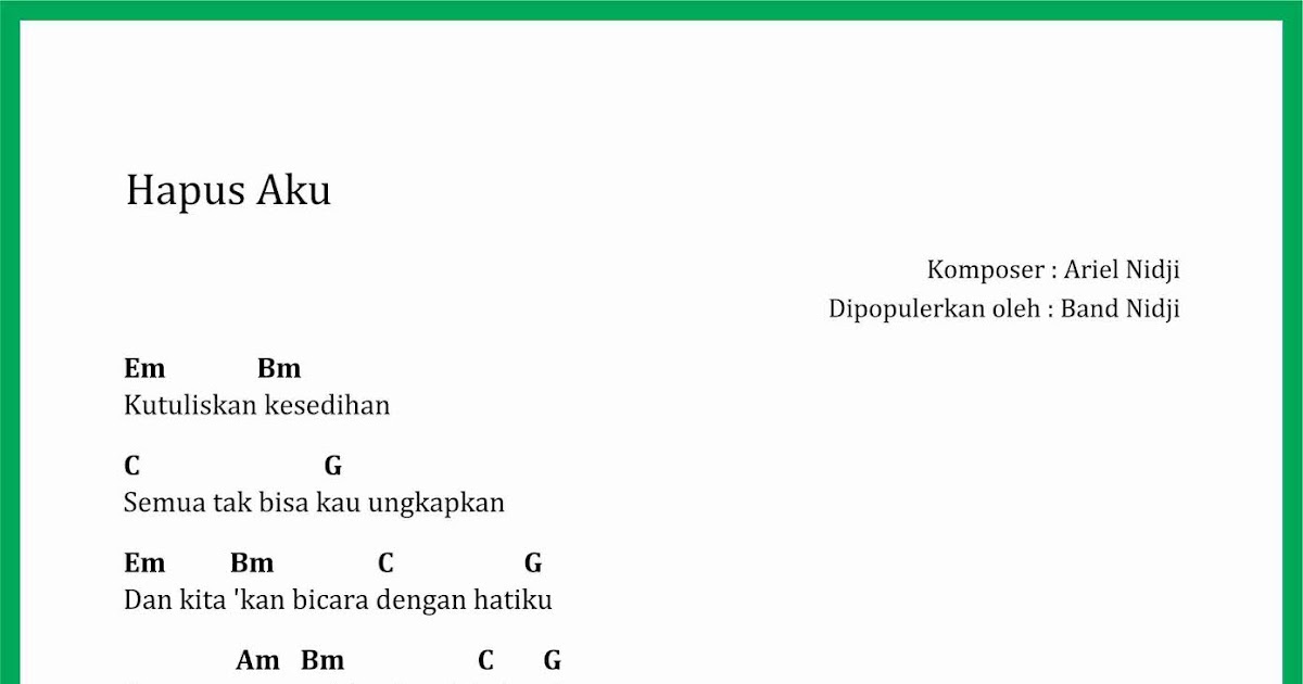 Chord Lagu Hapus Aku Seputar Musik