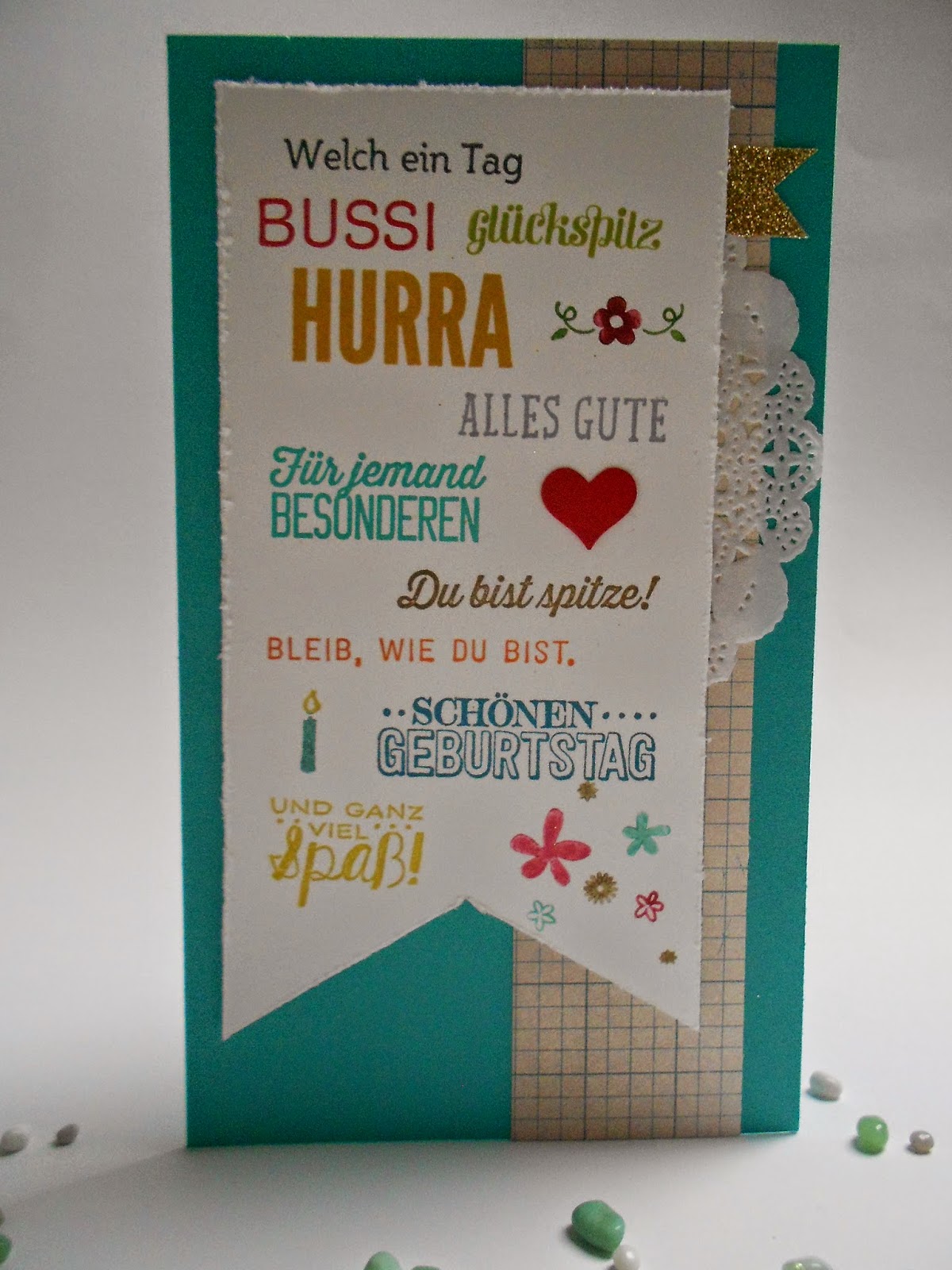 Sandra´s Bastelzimmer, verrückt und ausgestanzt! Karte zum Geburtstag