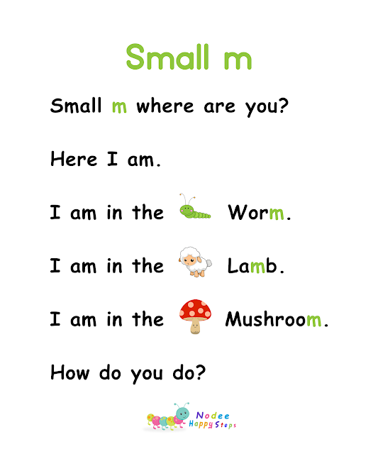 Letter M 'Uppercase-Lowercase' - Alphabet Stories - Reading Comprehension Worksheet