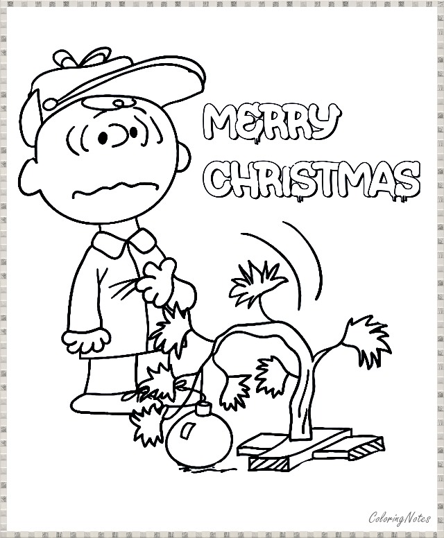 Charlie Brown Christmas Coloring Pages Funny for Kids Printable