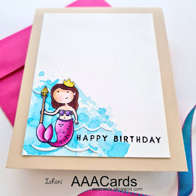 Mermaid card, AAA Cards, upto one third card, CAS card, Clean and simple card, Studio Katia Mermaid for each other, quillish