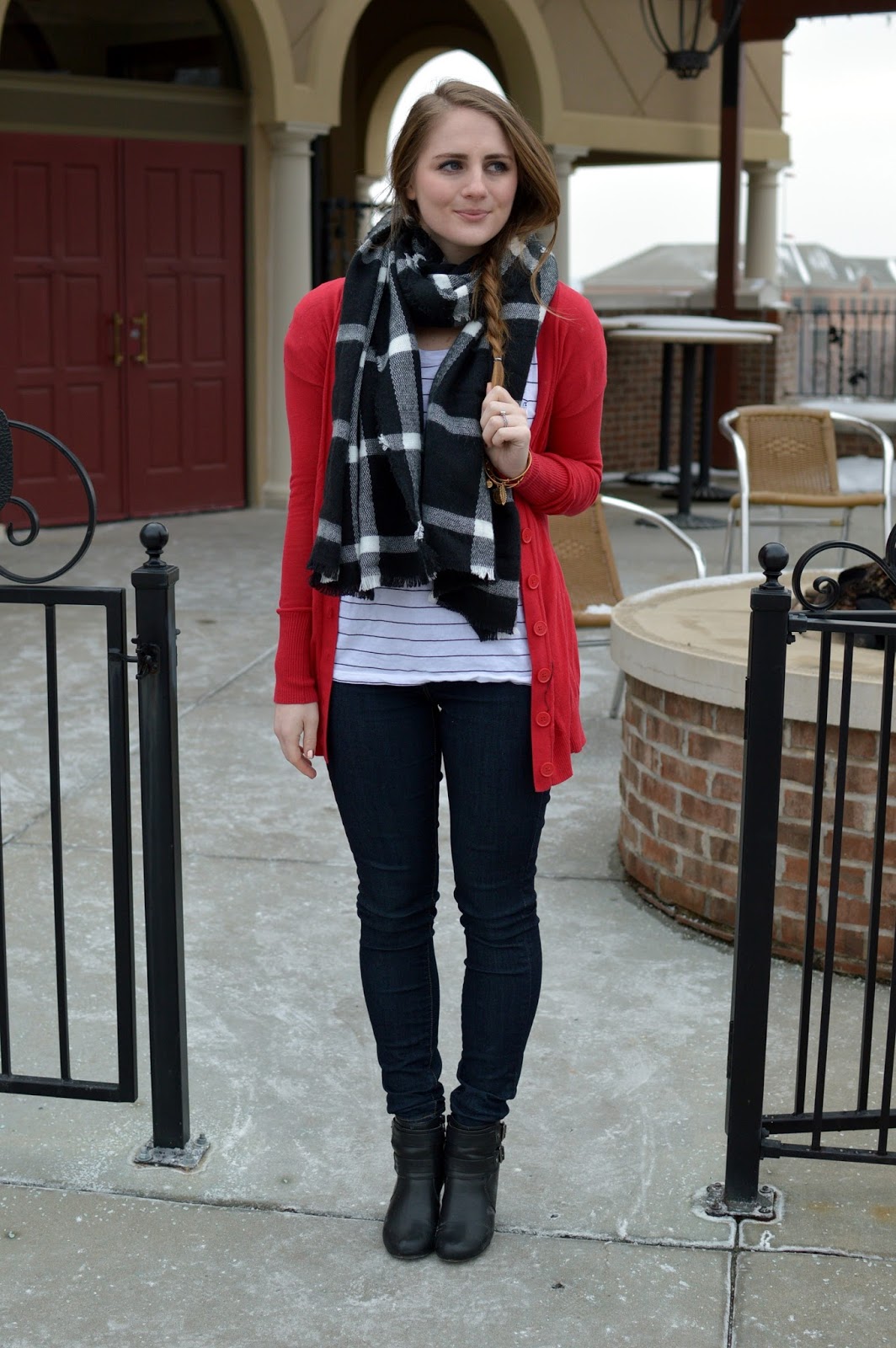 mixing plaid with stripes