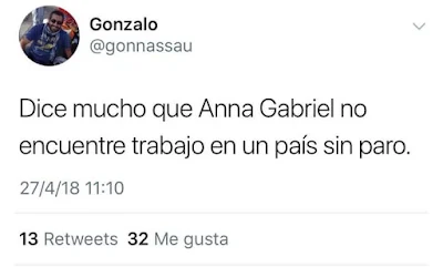 Dice mucho que Anna Gabriel no encuentre trabajo en un país sin paro