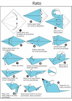 rato - Como Fazer um Origami de Rato