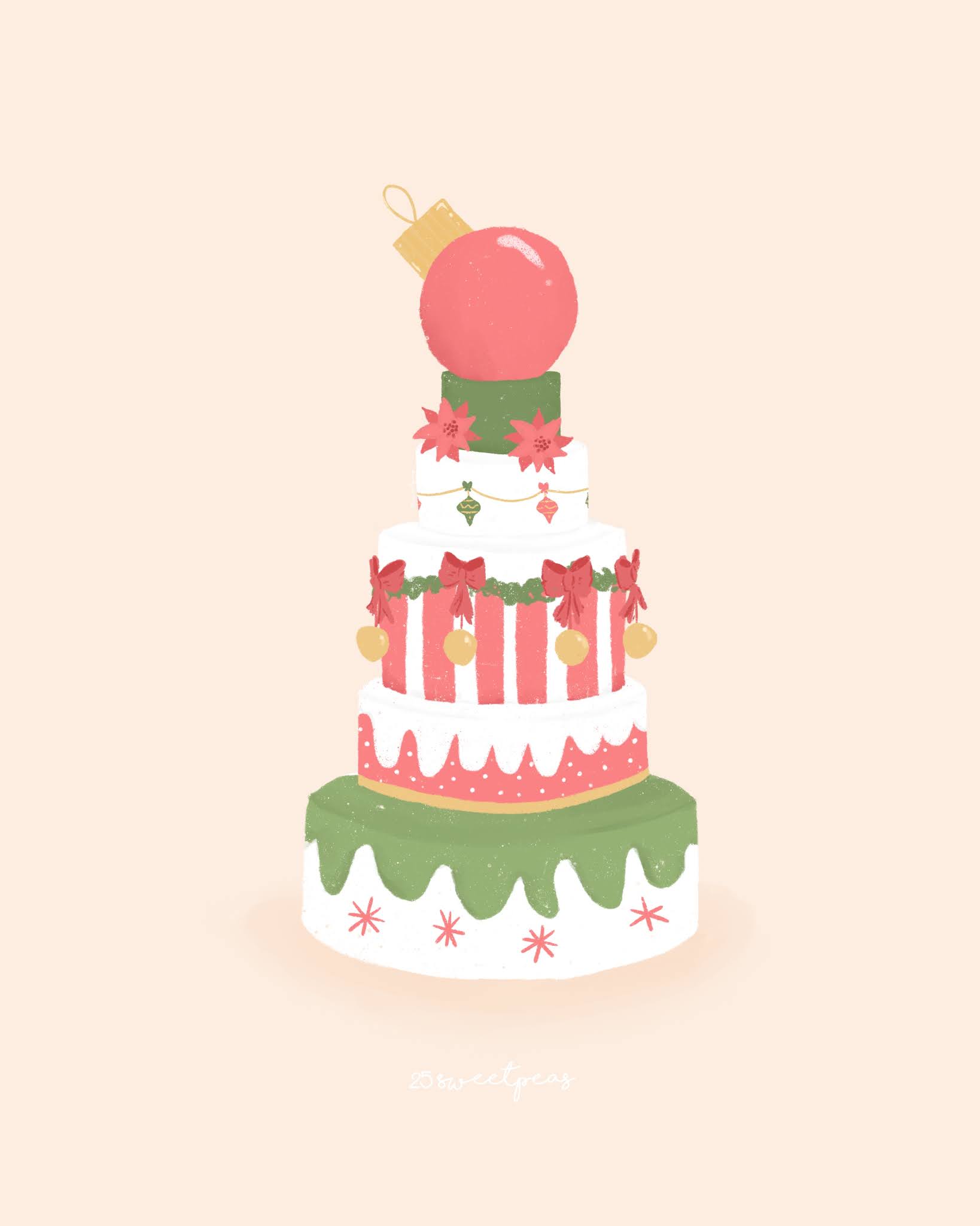 25 Sweetpeas Princess Switch Cake Illustration