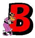 Alfabeto de Mickey y sus amigos con letras rojas B.