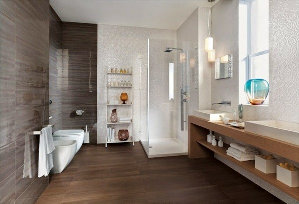 Modern bathroom tiles oasis in neutral colors