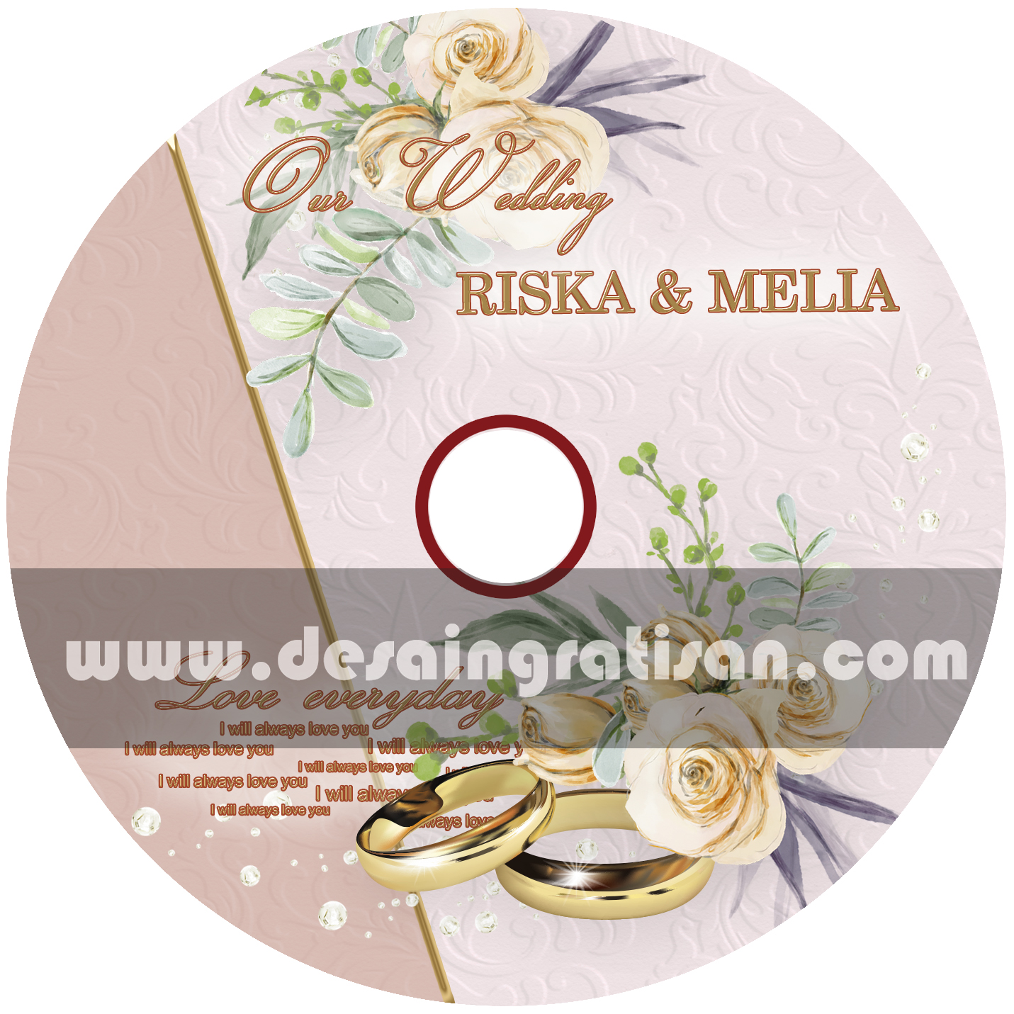 DESAIN GRATISAN COVER &amp; LABEL DVD PERNIKAHAN 02 DESAIN