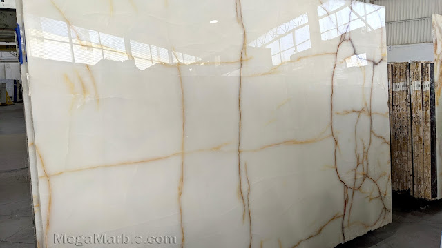 White Onyx With Gold Veins