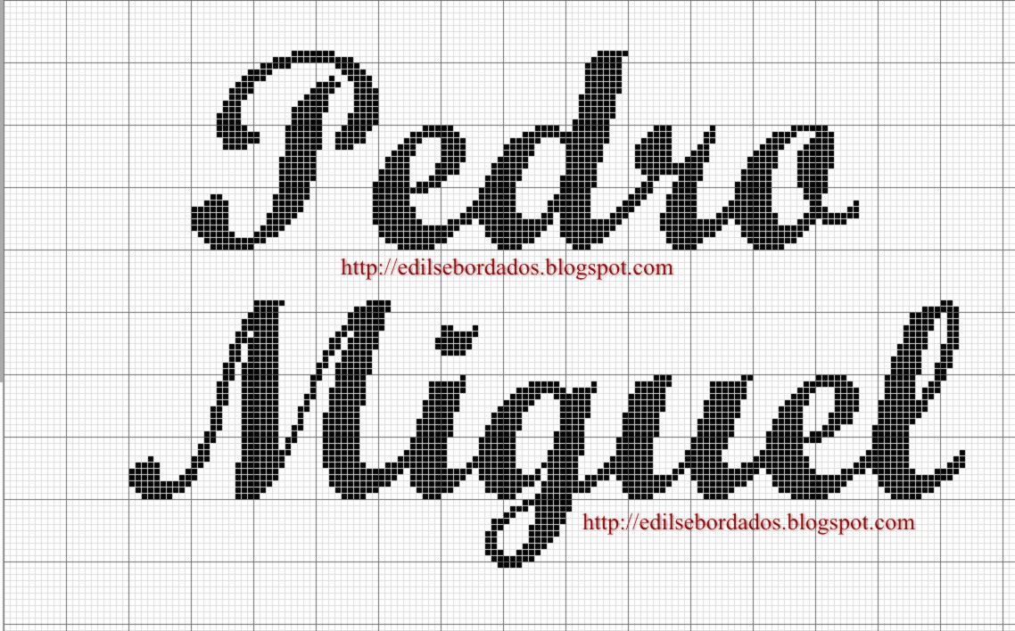 Nomes em ponto cruz!