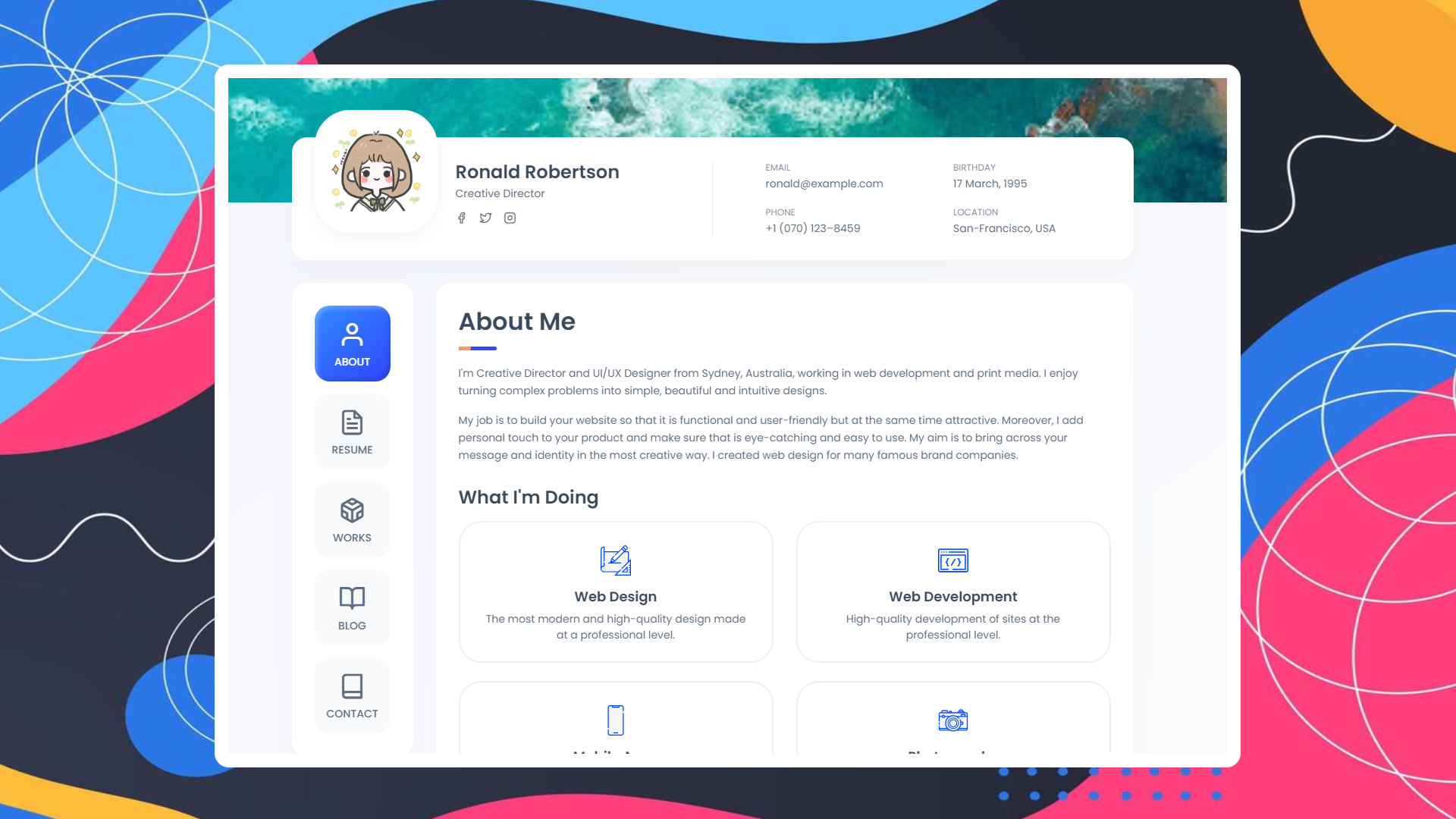  Free Download Template Gi i Thi u B n Th n Vcard Cho Blogger