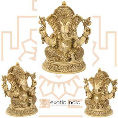 Blessing Ganesha Brass Sculpture