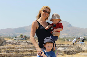 Professor Rebecca Sweetman with her two children.