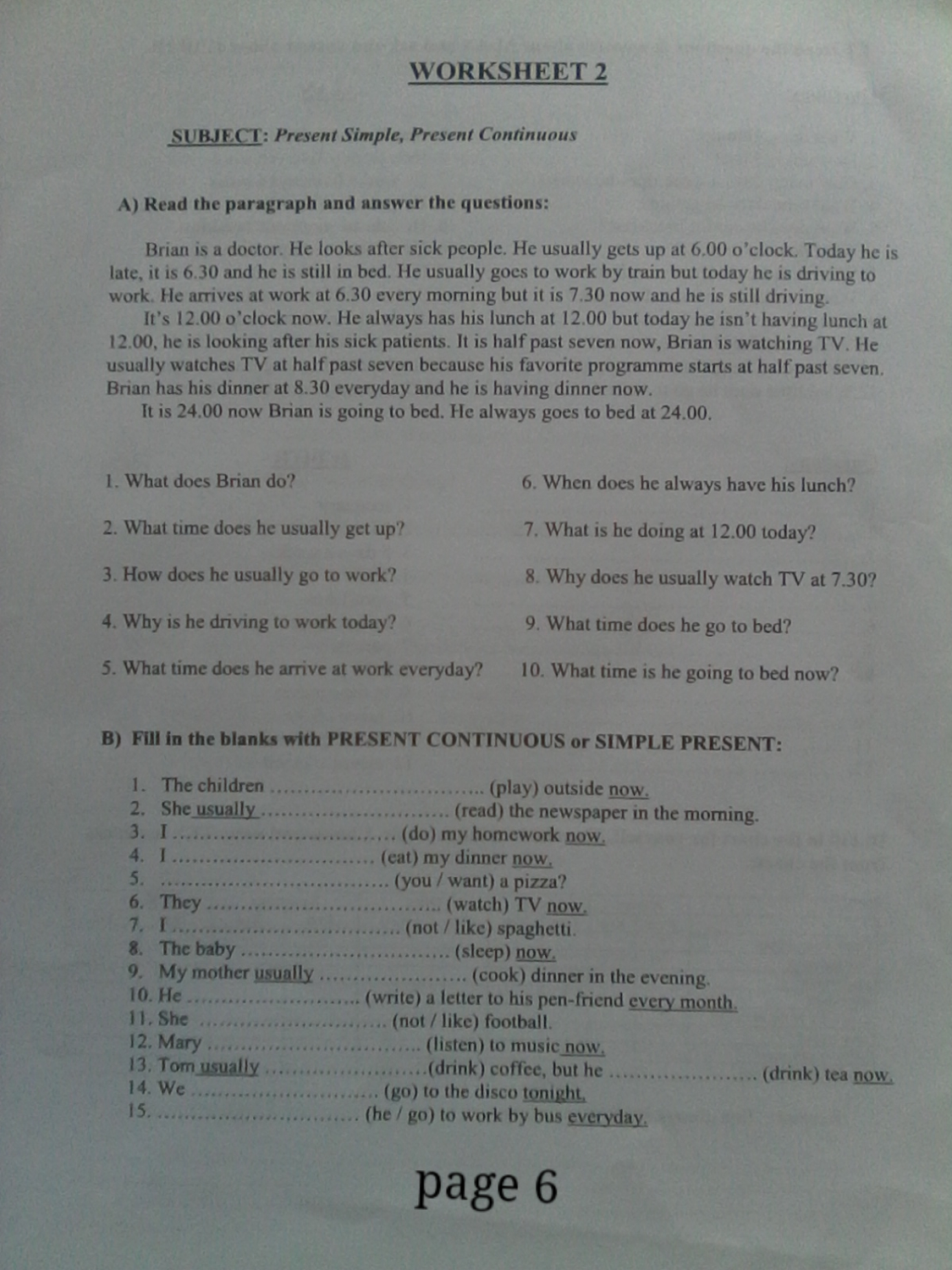 grade 7 english homework