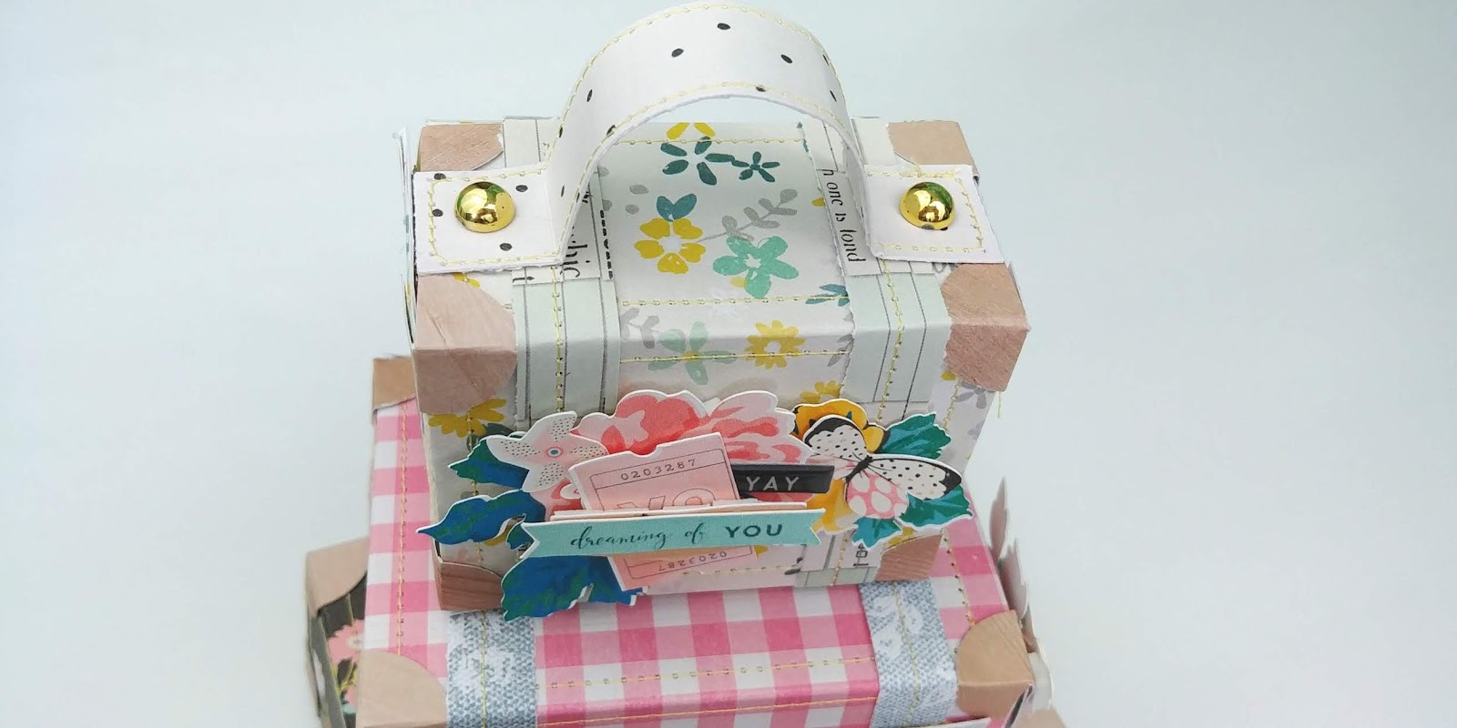 Three Tiered Paper Suitcase Stack