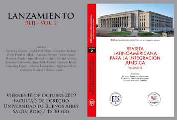 INVITACIÓN. Lanzamiento volumen 2 de la REVISTA LATINOAMERICANA PARA LA INTEGRACIÓN JURÍDICA.