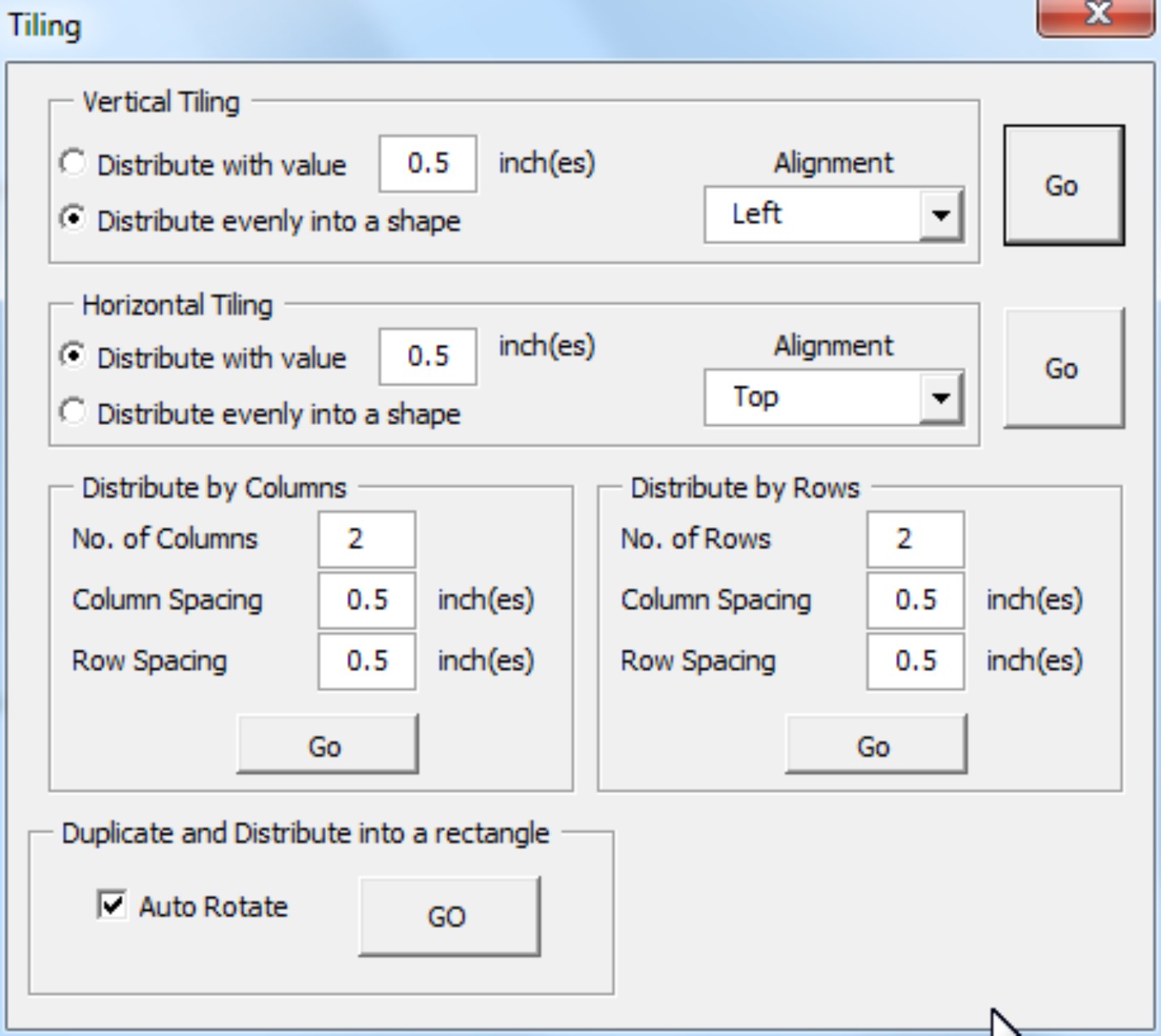 CorelDraw Macros Tiling