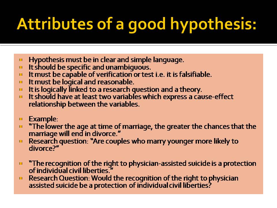 what is hypothesis in research and its characteristics