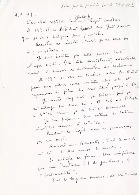 Judge Mabelly's handwritten account of the execution