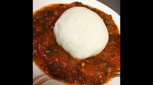 nigerian food combination, tuwo Shinkafa and miyan taushe