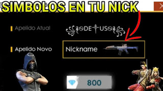 Nombres de Free Fire Símbolos para Free Fire Heroico - Games Novedades PC