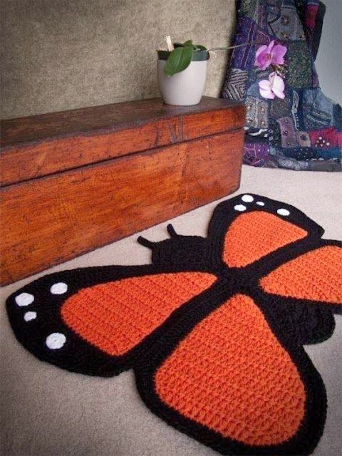 Crochet Butterfly Rug
